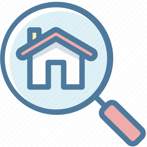 Apartment, find, house, magnifier, search, view icon - Download on Iconfinder
