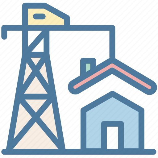 Building, construction, house, real estate, tower crane icon - Download on Iconfinder