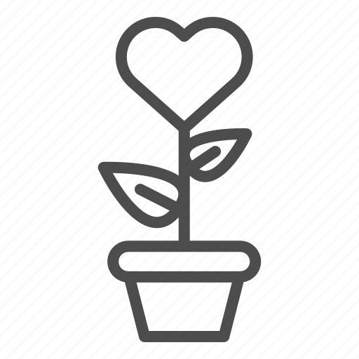 Flower, flowerpot, heart, love, nature, plant, pot icon - Download on Iconfinder