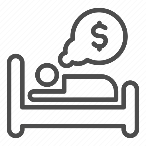 Dream, bed, money, man, sleep, person, bedtime icon - Download on Iconfinder