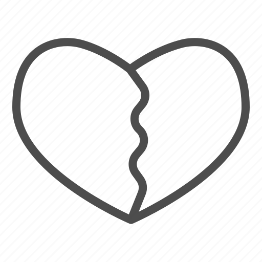 Crack, heart, love, sad, broken, valentine, romantic icon - Download on Iconfinder