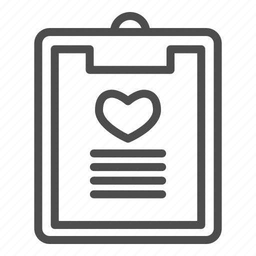 Heart, love, clipboard, check, tablet, checklist, poster icon - Download on Iconfinder