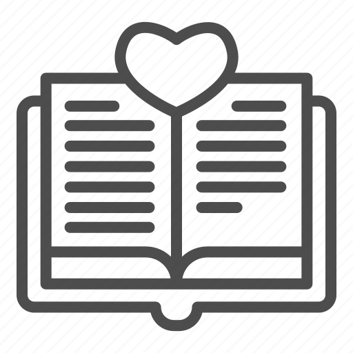Book, heart, open, love, literature, read, valentine icon - Download on Iconfinder