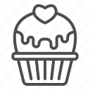 cupcake, heart, muffin, icing, glaze, love, cake