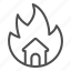 fire, home, house, protection, flame, building, logogram 
