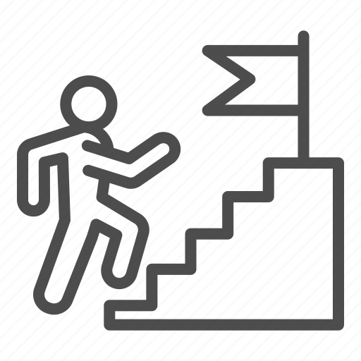 Competitor, staircase, business, flag, leader, human, ladder icon - Download on Iconfinder