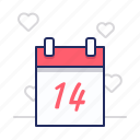 calendar, date, valentine day