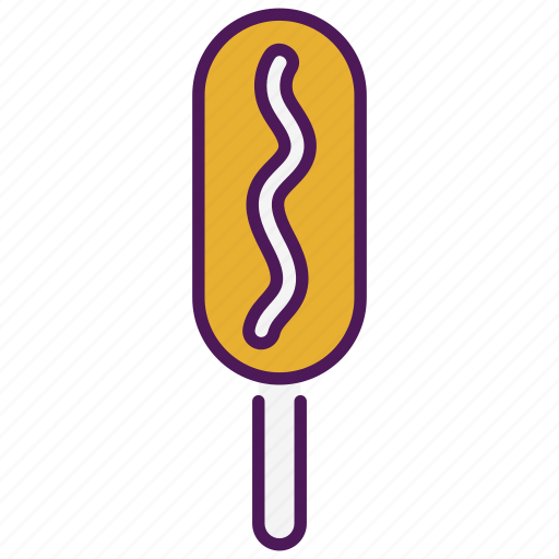 Corn dog, fast-food, food, sausage, junk-food, snack, stick icon - Download on Iconfinder
