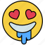 drooling, emoji, face, emoticon, emotion, expression, smiley, mouth, happy 