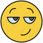 smirking, emoji, face, emoticon, smiley, expression, emotion, winking, smile 