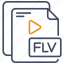 flv, file, document, extension, format, type, flv-file, file-type, video 