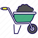 wheelbarrow, construction, cart, trolley, garden, tool, barrow, gardening, agriculture