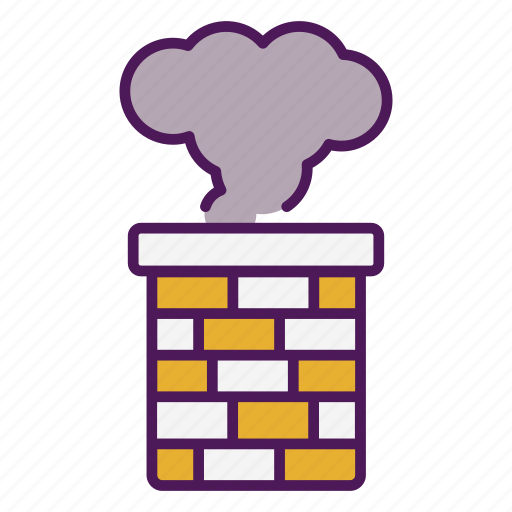 Chimney, fireplace, factory, winter, industry, christmas, warm icon - Download on Iconfinder