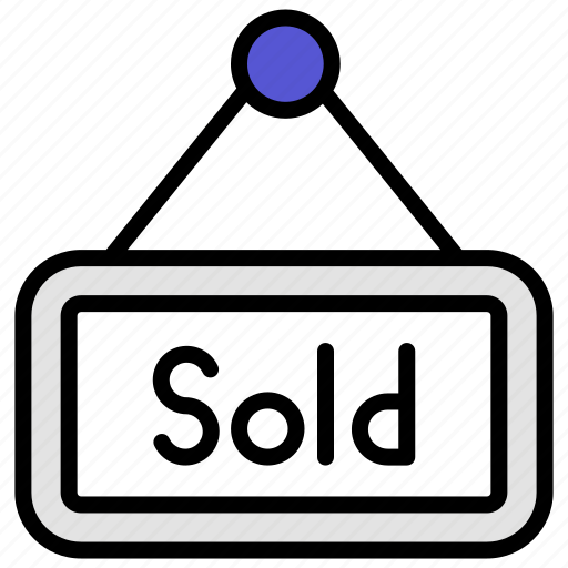 Sold, sold-property, sold-board, signboard, hanging-board, property-sold, sold-home icon - Download on Iconfinder