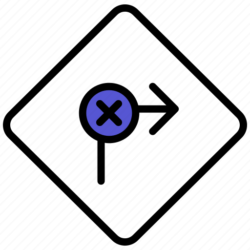 No right, traffic-sign, no-u-turn, pointer, no-right-turn, location, pin icon - Download on Iconfinder