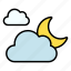 night, moon, weather, cloud, light, celebration, dark, forecast, nature, cloudy 