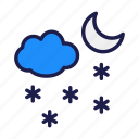 winter, night, weither, snow, moon, could, forecast, cloudy, rain