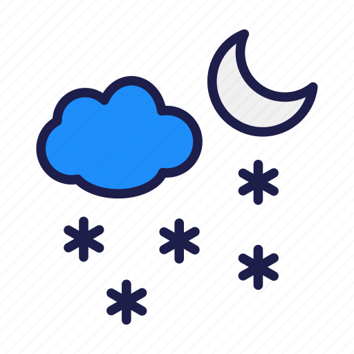 Winter, night, weither, snow, moon, could, forecast icon - Download on Iconfinder