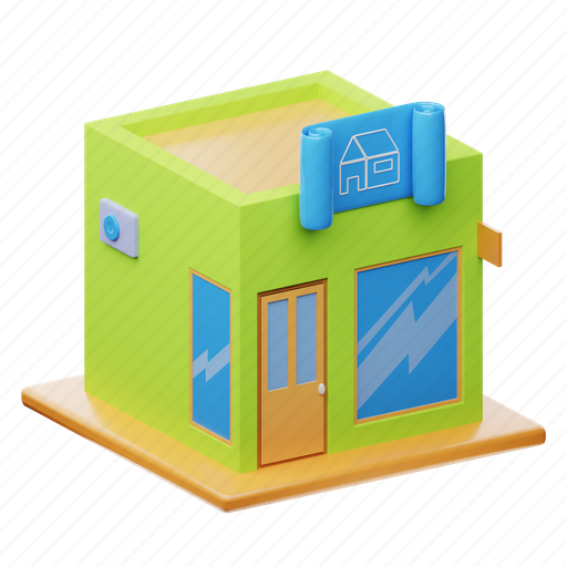 Architecture, studio, building, construction, house, estate 3D illustration - Download on Iconfinder
