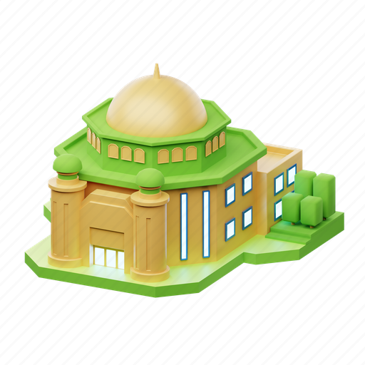Dome, golden dome, mosque, architecture, building, construction 3D illustration - Download on Iconfinder