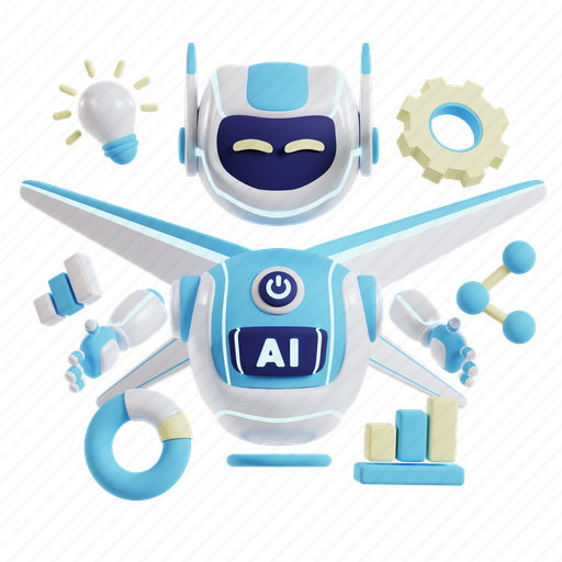 Ai, business, analyst, artificial, robot, intelligence, accounting 3D illustration - Download on Iconfinder