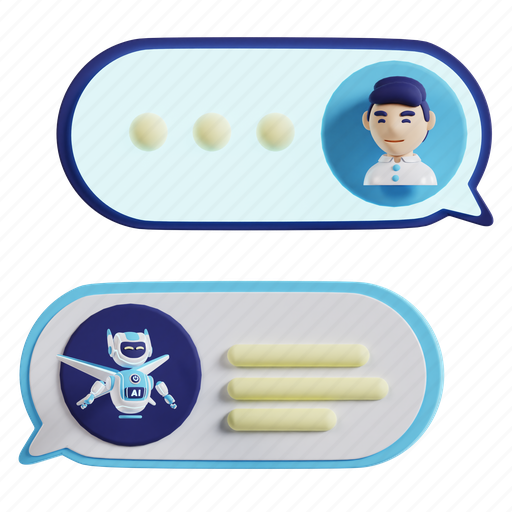 Ai, chatbot, speech, bubble, chat, bot, artificial 3D illustration - Download on Iconfinder