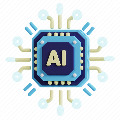 Computer, chip, with, ai, artificial, processor, intelligence 3D illustration - Download on Iconfinder