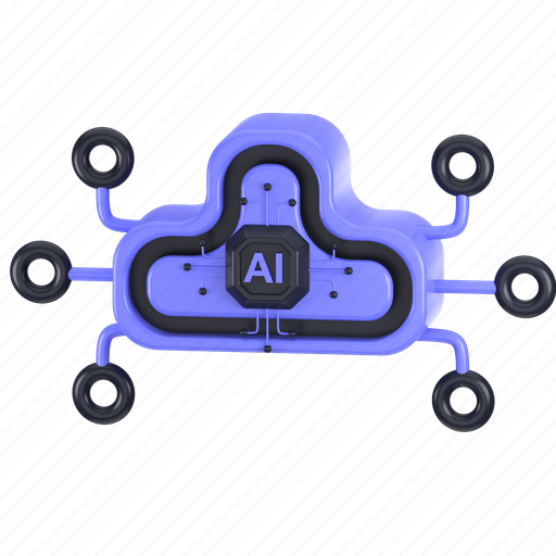 Ai, cloud, data, technology, digital, network, 3d icon - Download on Iconfinder