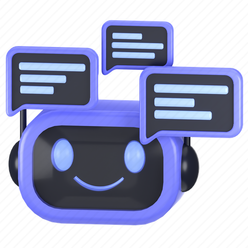 Chatbot, icon, chat, 3d, illustration, cartoon, concept icon - Download on Iconfinder