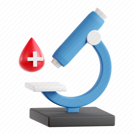 Microscope, lab work, analysis, blood cells, diagnosis 3D illustration - Download on Iconfinder