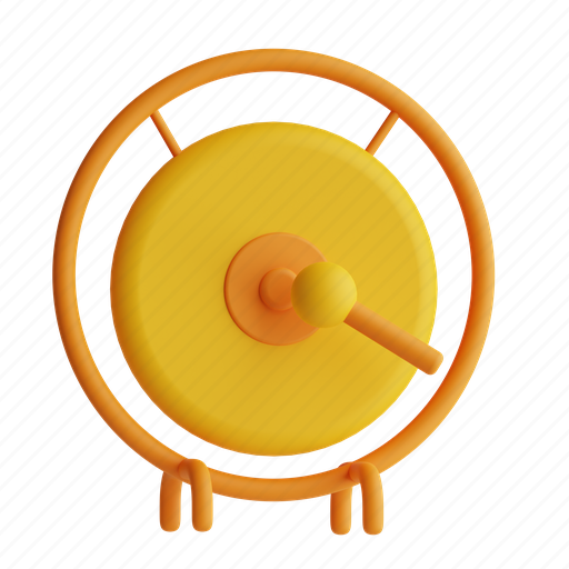Gong, oriental, music instrument, instrument 3D illustration - Download on Iconfinder
