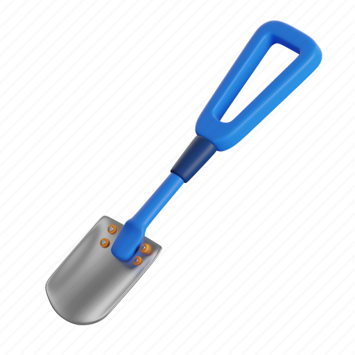 Camp, shovel, foldable, spade, garden, tool, flexible 3D illustration - Download on Iconfinder