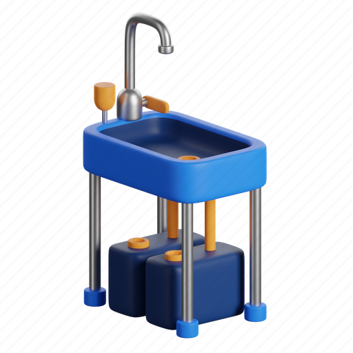 Camping, washbasin, outdoor, sink, camp 3D illustration - Download on Iconfinder