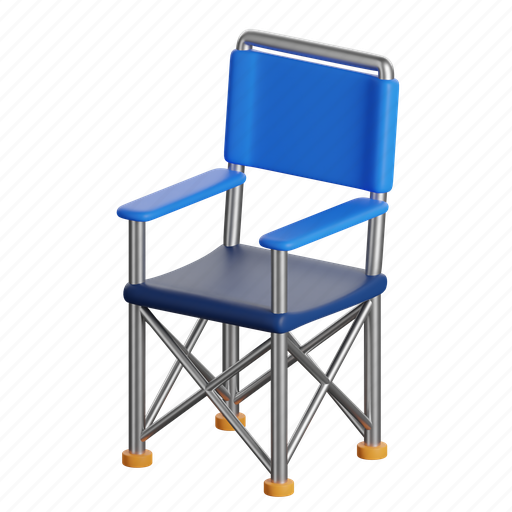 Camp, chair, foldable, seat, flexible 3D illustration - Download on Iconfinder