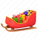 sledge, with, gift, boxes, santa, christmas, box, package, delivery 