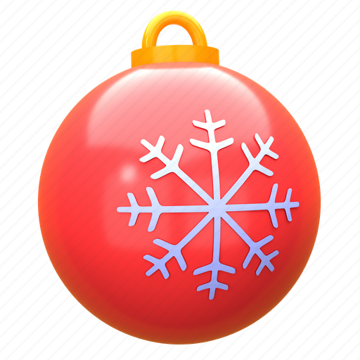 Christmas, ball, snow, holiday, decoration, celebration, winter 3D illustration - Download on Iconfinder