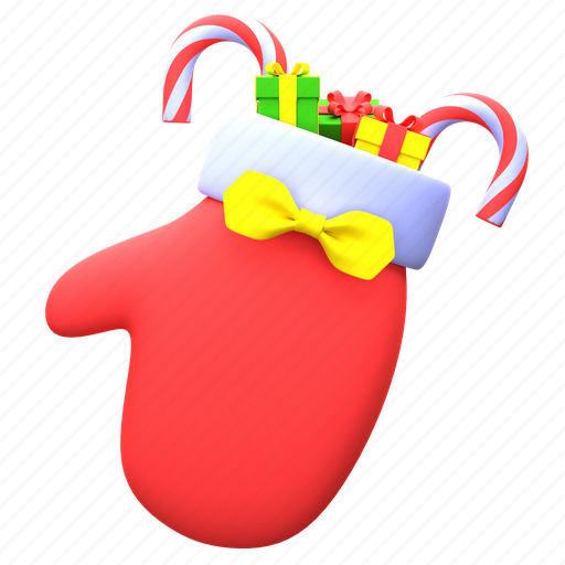 Christmas, glove, hand, boxing, holiday, gloves, decoration 3D illustration - Download on Iconfinder