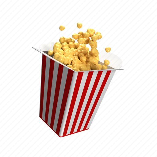 Pop, corn, cinema, movie, 3d, icon, entertainment icon - Download on Iconfinder