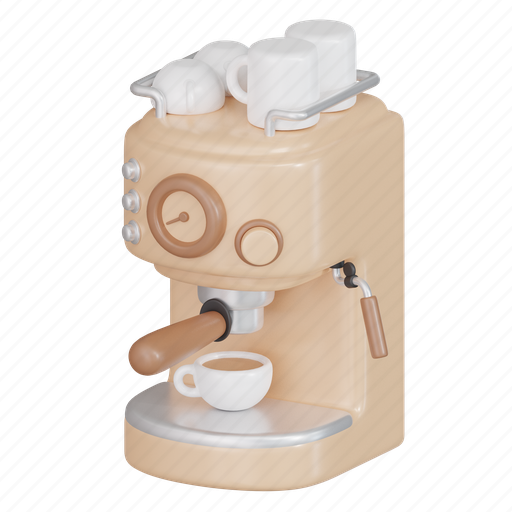 Coffee machine, espresso maker, barista equipment, cappuccino machine, automatic brewer, coffee maker 3D illustration - Download on Iconfinder