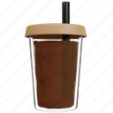 iced, coffee, cup, cafe, cold, drink, cubes, restaurant, straw 