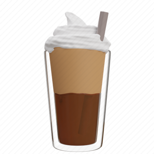 Frappe, milkshake, beverage, cold, drink, chocolate, cream 3D illustration - Download on Iconfinder