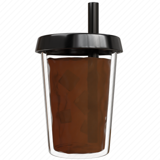 Iced, coffee, cup, cafe, cold, drink, mug 3D illustration - Download on Iconfinder