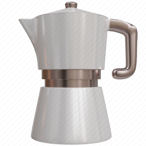 Moka, pot, coffee, maker, cafe, kitchenware, shop 3D illustration - Download on Iconfinder