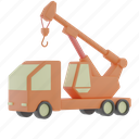 crane, truck, car, vehicle, construction, site, heavy, duty 