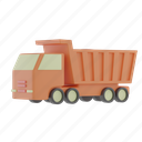 dump, truck, car, vehicle, transport, construction 