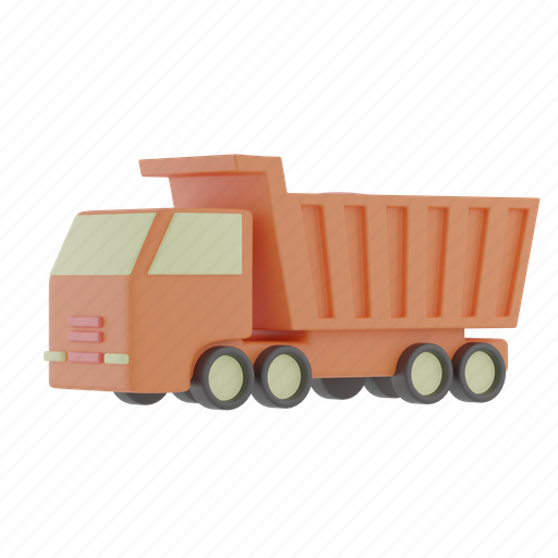 Dump, truck, car, vehicle, transport, construction 3D illustration - Download on Iconfinder