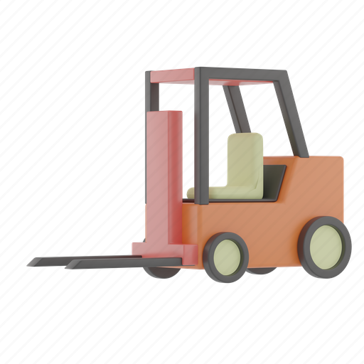 Forklift, vehicle, car, transport, construction 3D illustration - Download on Iconfinder