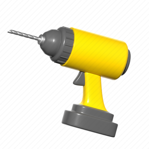Electric, drill, construction, tool, icon, illustration, 3d 3D illustration - Download on Iconfinder