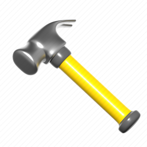 Hammer, icon, 3d, illustration, symbol, isolated, service 3D illustration - Download on Iconfinder