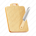 knife, and, cutting board, kitchen, tool 
